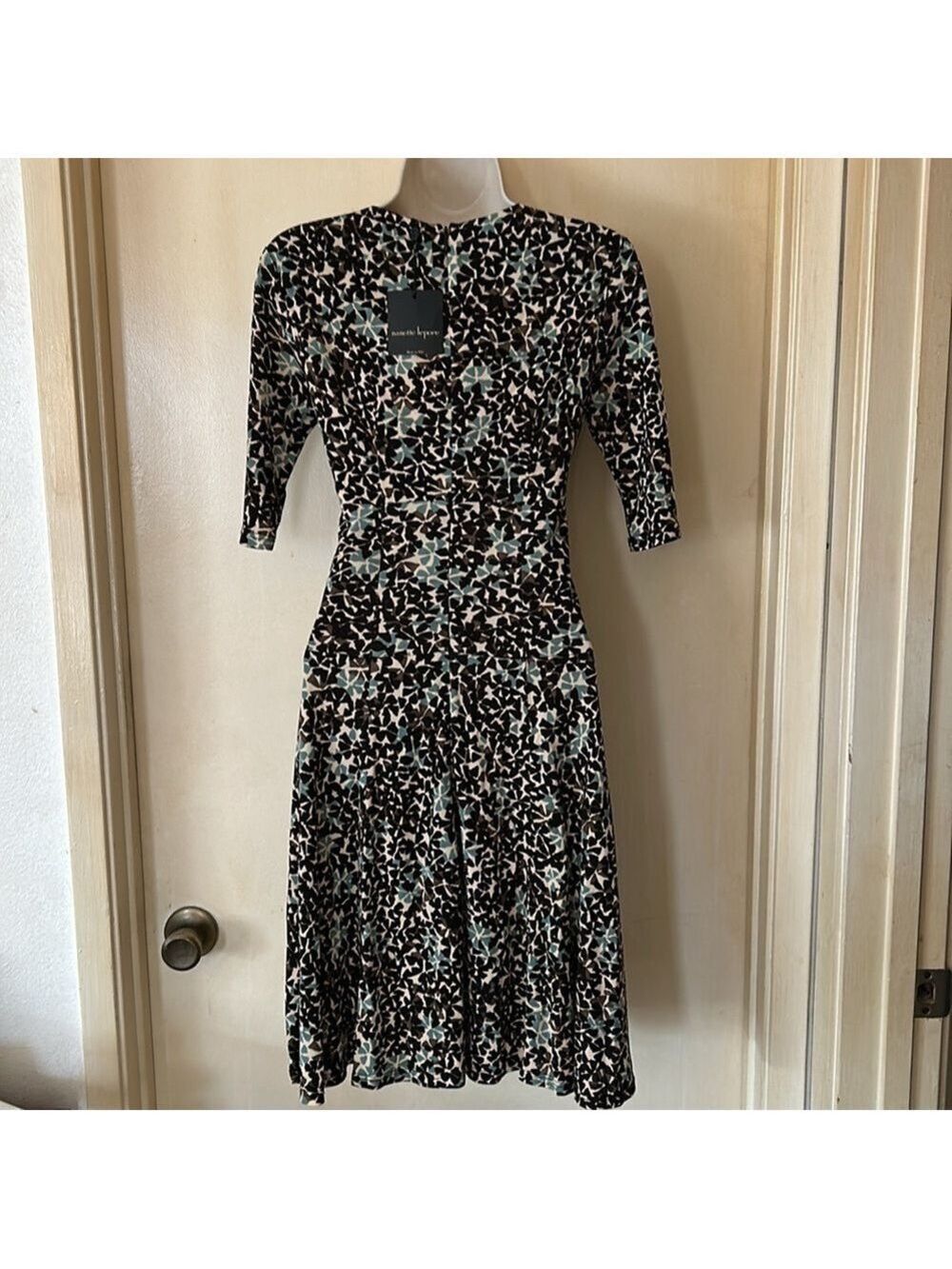 Nanette Lepore green brown and taupe jersey dress size 2 - Picture 6 of 12